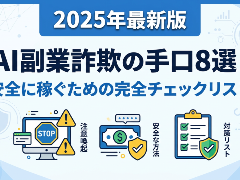 2025年最新版 AI副業詐欺の手口8選！安全に稼ぐための完全チェックリスト