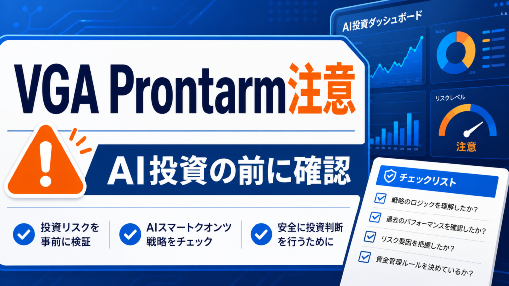 VGA Prontarm注意 AI投資の前に確認