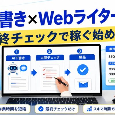 AI下書き×Webライター副業の始め方｜最終チェックで稼ぐ現実ロードマップ