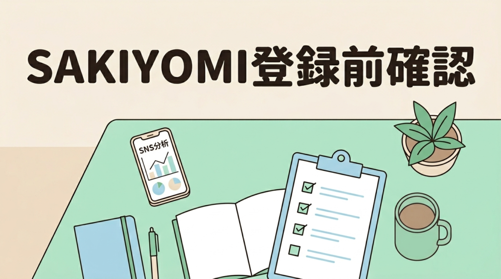 SAKIYOMI登録前確認